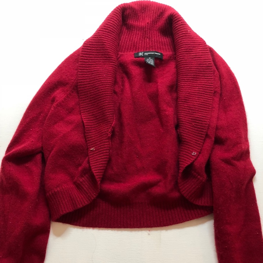 INC petite silk blend shrug